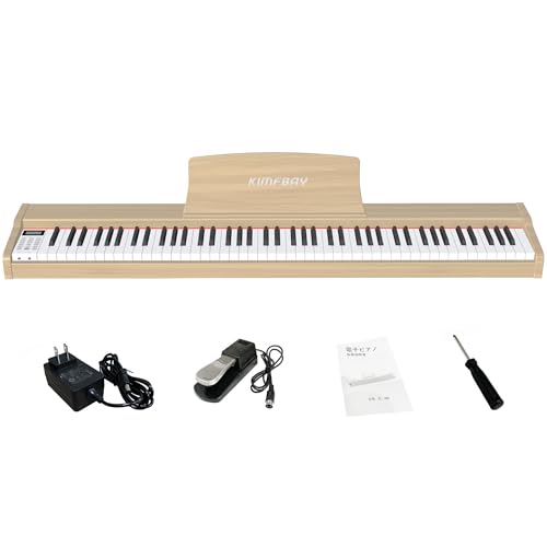 Amazon | KIMFBAY 電子ピアノ 88鍵盤 卓上 木製 電子 ピアノ 88